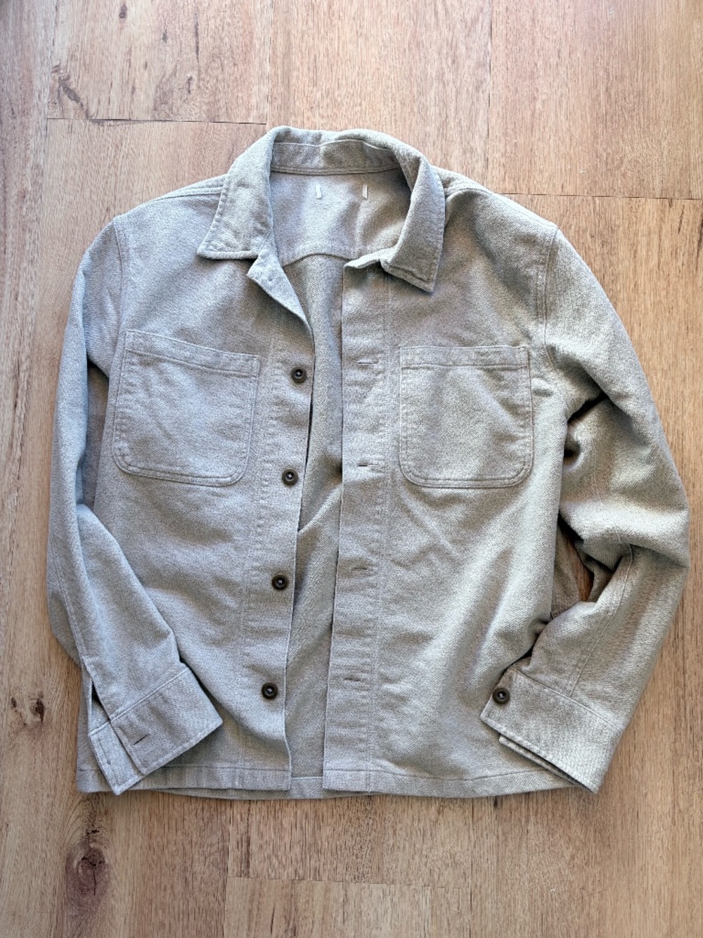 Men's Madewell beige shirt jacket with really thick durable material